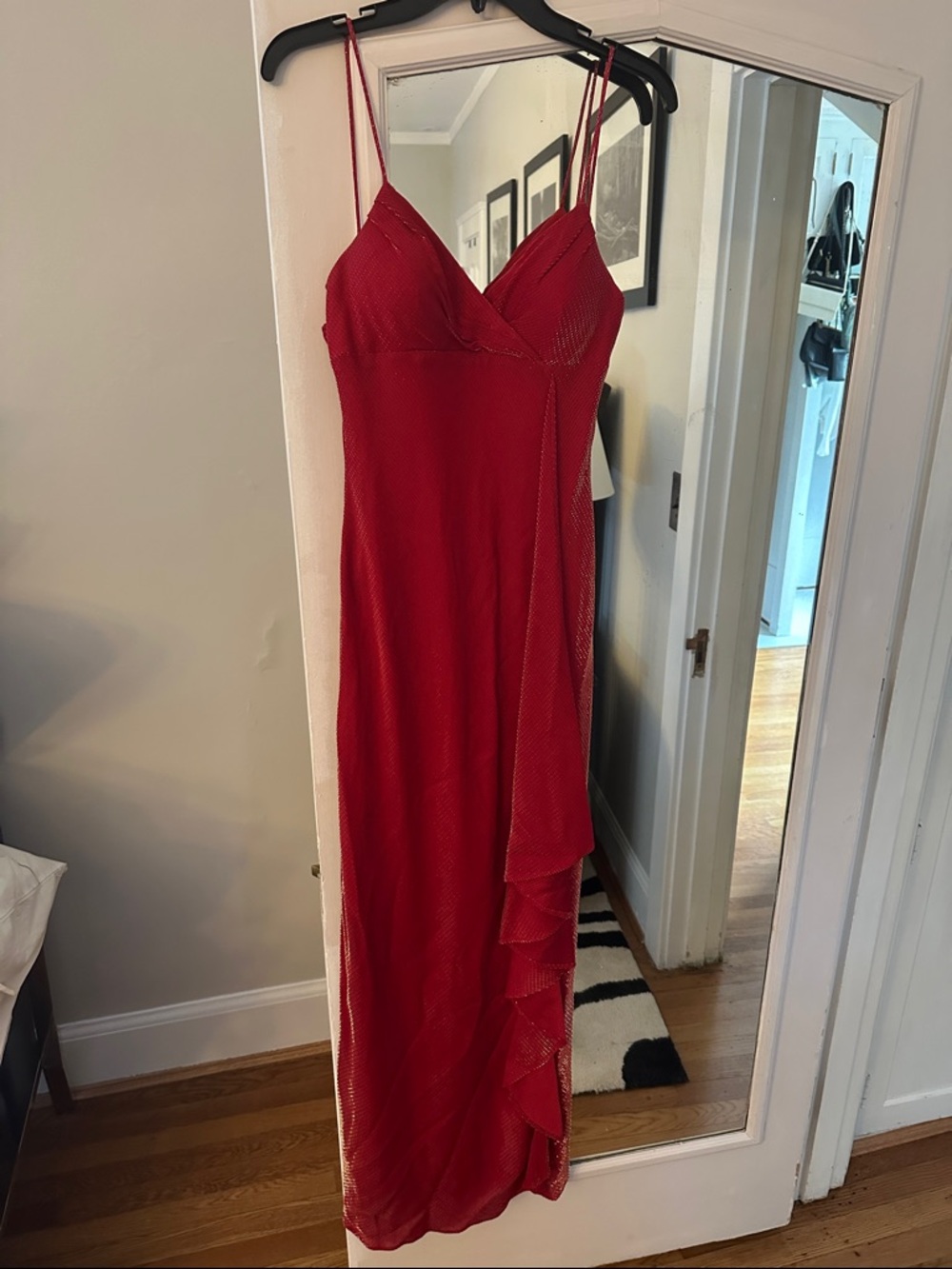 Cache Red Spaghetti Strap Maxi Dress